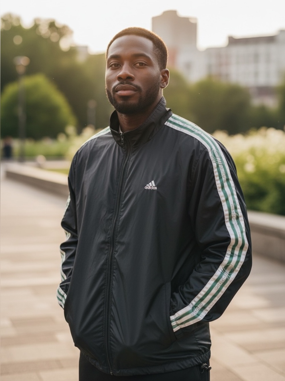 Adidas Vintage Y2K 3-Stripes Full Zip Windbreaker
